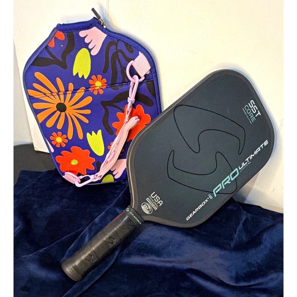 Gearbox Pro Ultimate Elongated 16mm Pickleball Paddle Stock 8.0oz w/ New Cover